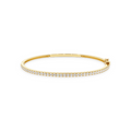 14K Solid Gold 1 Row Diamond Bangle