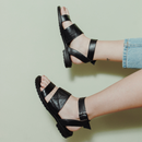 Sandália Los Angeles Croco Black