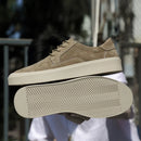 Tênis Casual Áurea - Aumenta Altura 5cm - Camurça - Caqui - Masculino