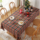 Toalha de Mesa para Natal Retangular Impermeável Quadriculada - Decoração de Mesa
