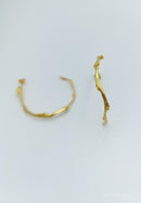 Gold Olive Branch Earrings – Solid Gold Hoop Studs | Nature Inspired Jewelry