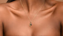 Dainty Gold Necklace – Olive Leaf Pendant on Sterling Silver Chain with Black Rhodium Finish